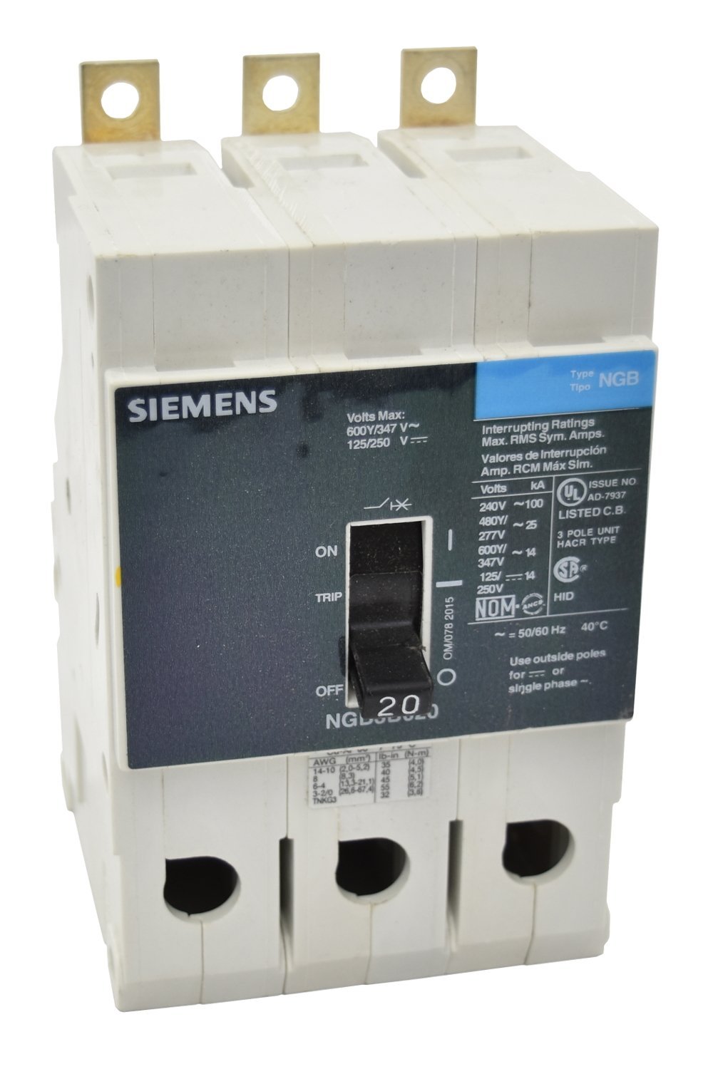 NGB3B070  *New Siemens 70 amp 600 volt circuit breaker Cat# take out* 
